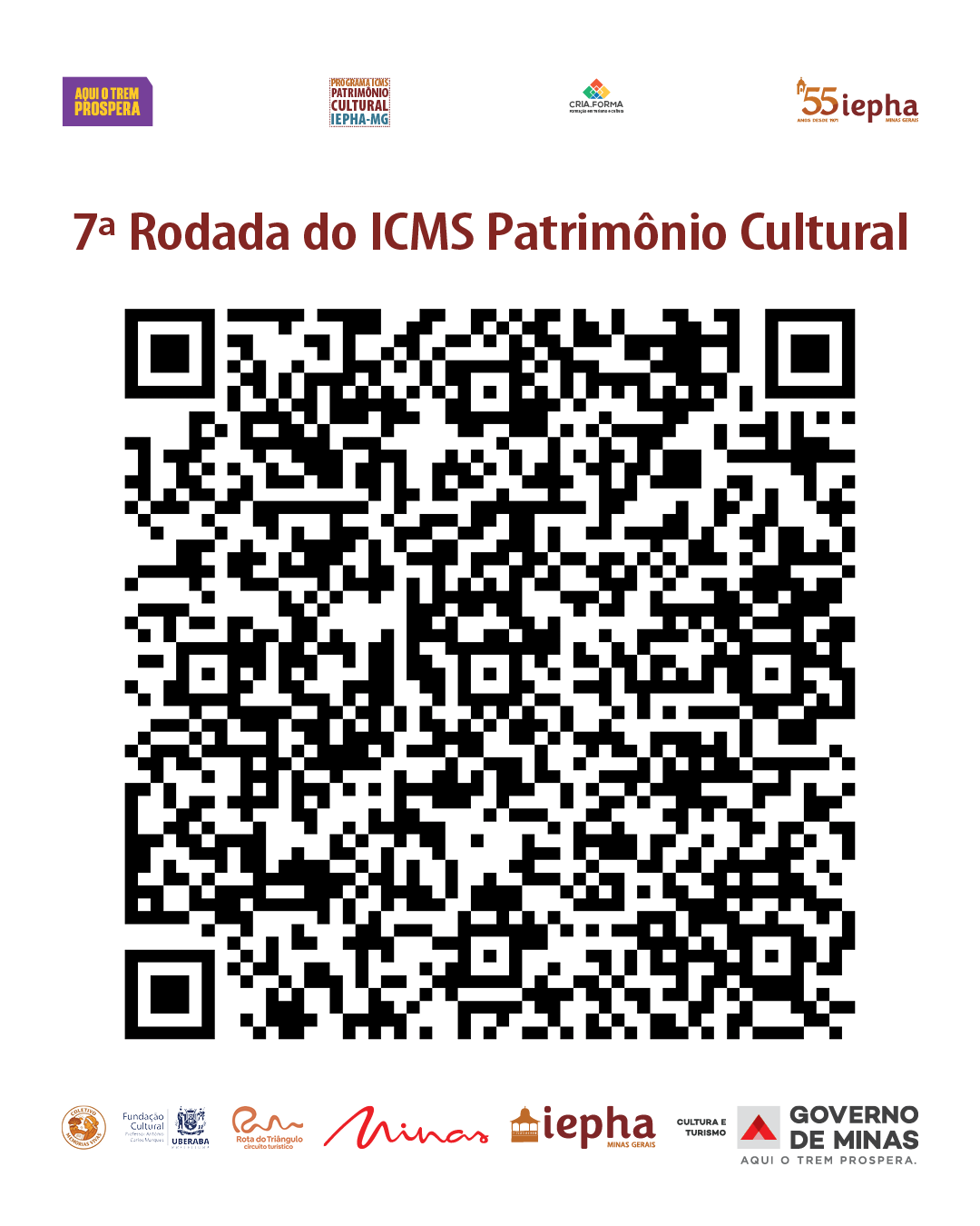 Flyer Insta Feed 7a Rodada do Patrimonio 2026 QR Ccode Gigante 3a